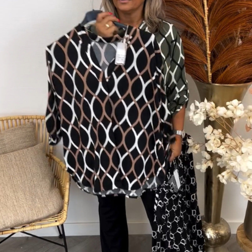 Renee | Elegante Geometrische Bluse