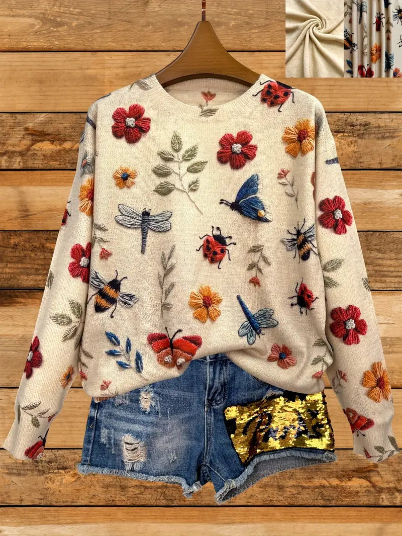 Wildblume Whimsy™ Strickpullover