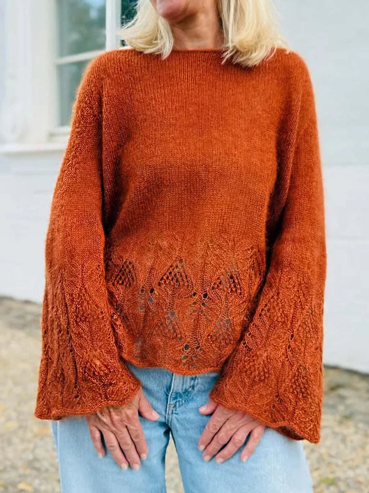 Damen Einfarbiger Rundhals Langarm Casual Oversize Pullover