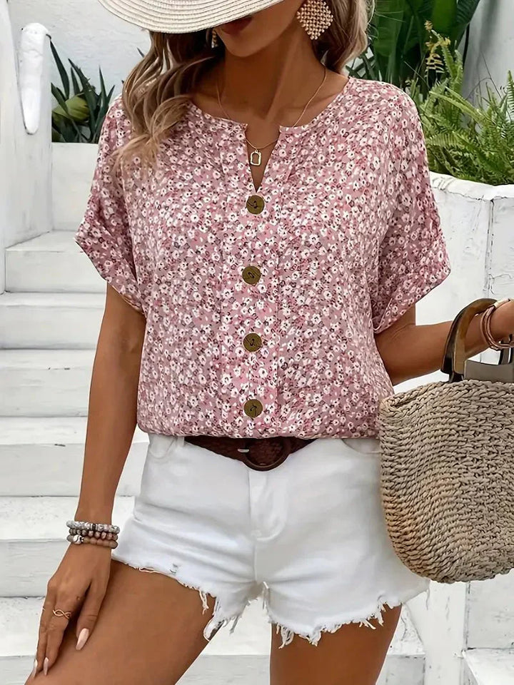 Wolena | Wildblumen-Ausschnittbluse