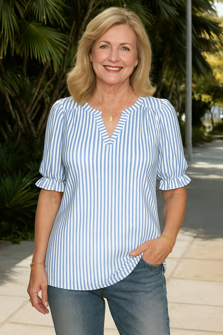 Simone | Alltags-Streifen-Bluse