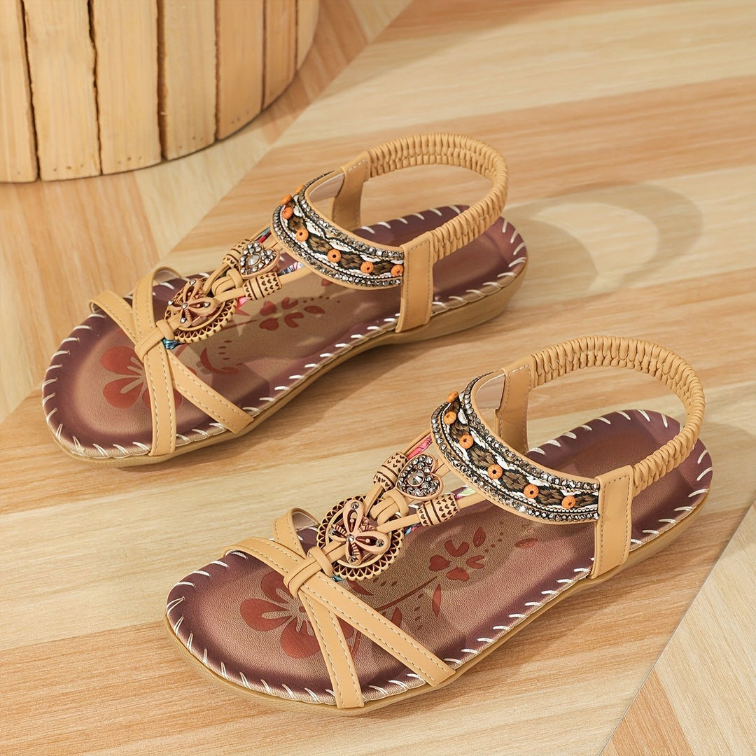 Nalu | Boho-Flachsandalen