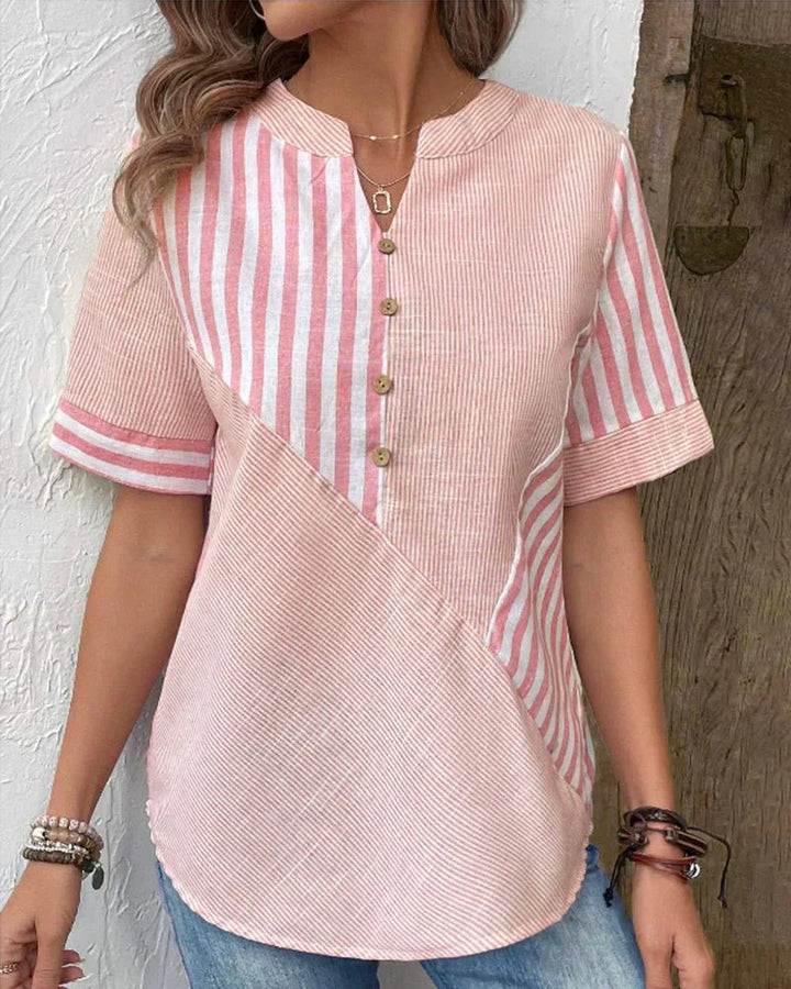 Lila | Weiche Gestreifte Bluse