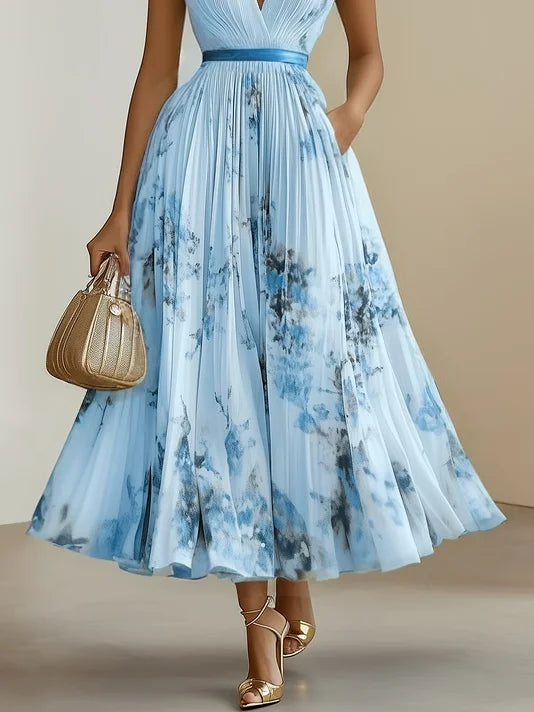 Ida™ | Romantisches Plissee-Midikleid mit Blumenprint