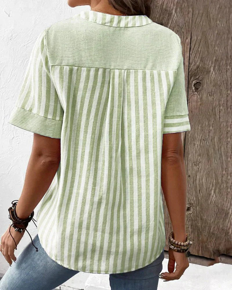 Lila | Weiche Gestreifte Bluse