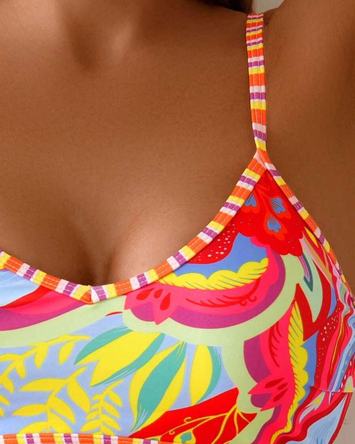 Tropischer Karneval High-Waist Bikini