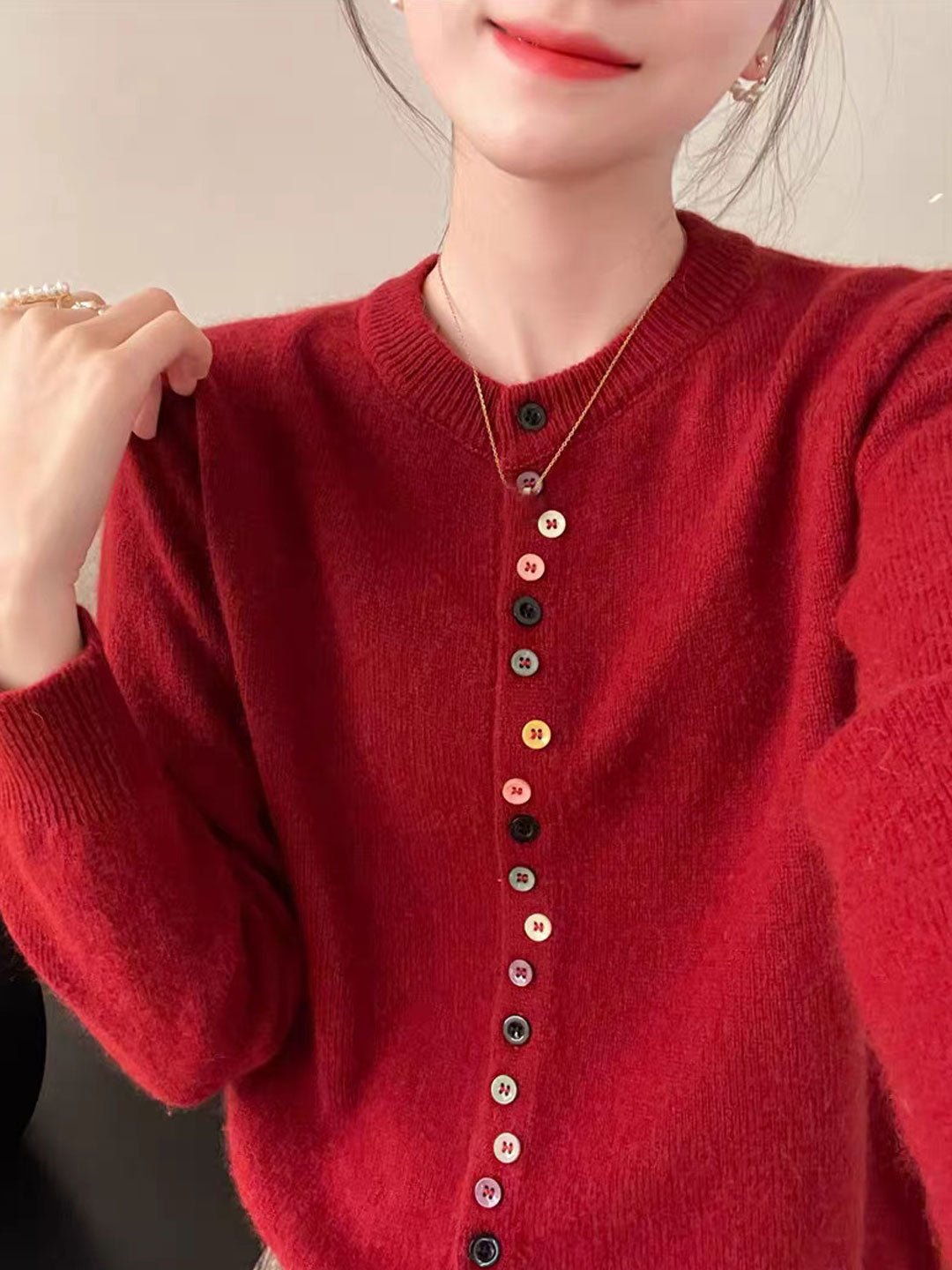 Vana | Zeitlose Geknöpfte Strickjacke