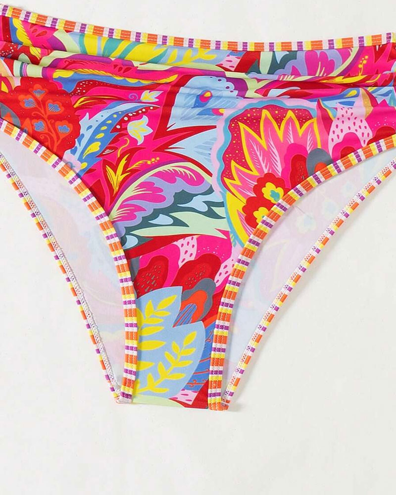 Tropischer Karneval High-Waist Bikini