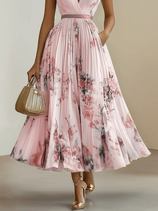 Ida™ | Romantisches Plissee-Midikleid mit Blumenprint