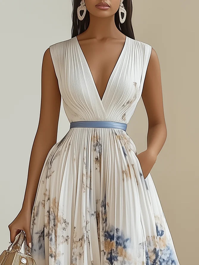 Ida™ | Romantisches Plissee-Midikleid mit Blumenprint