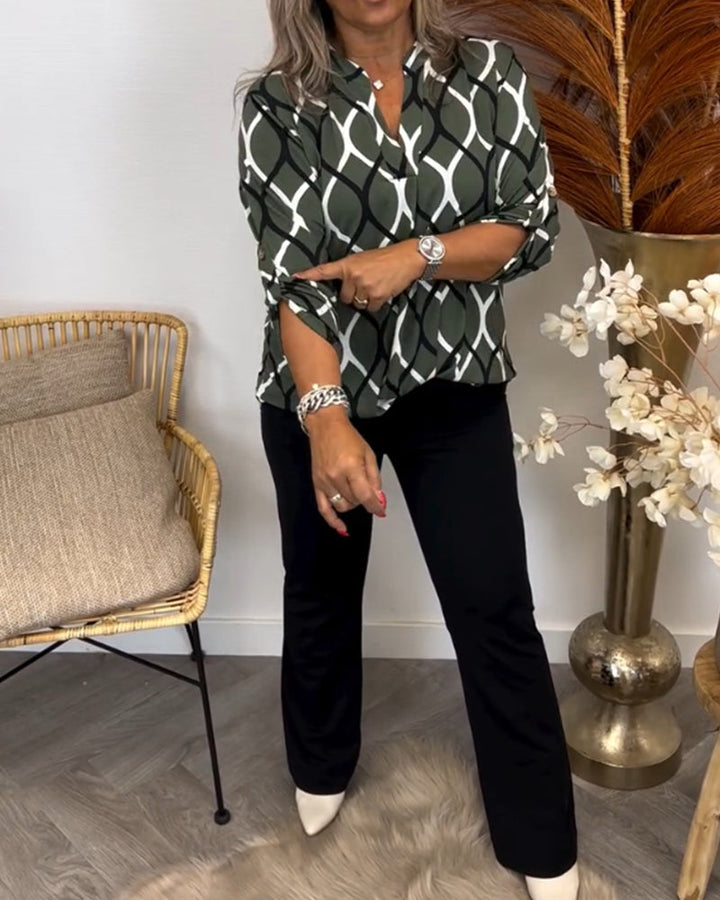 Renee | Elegante Geometrische Bluse
