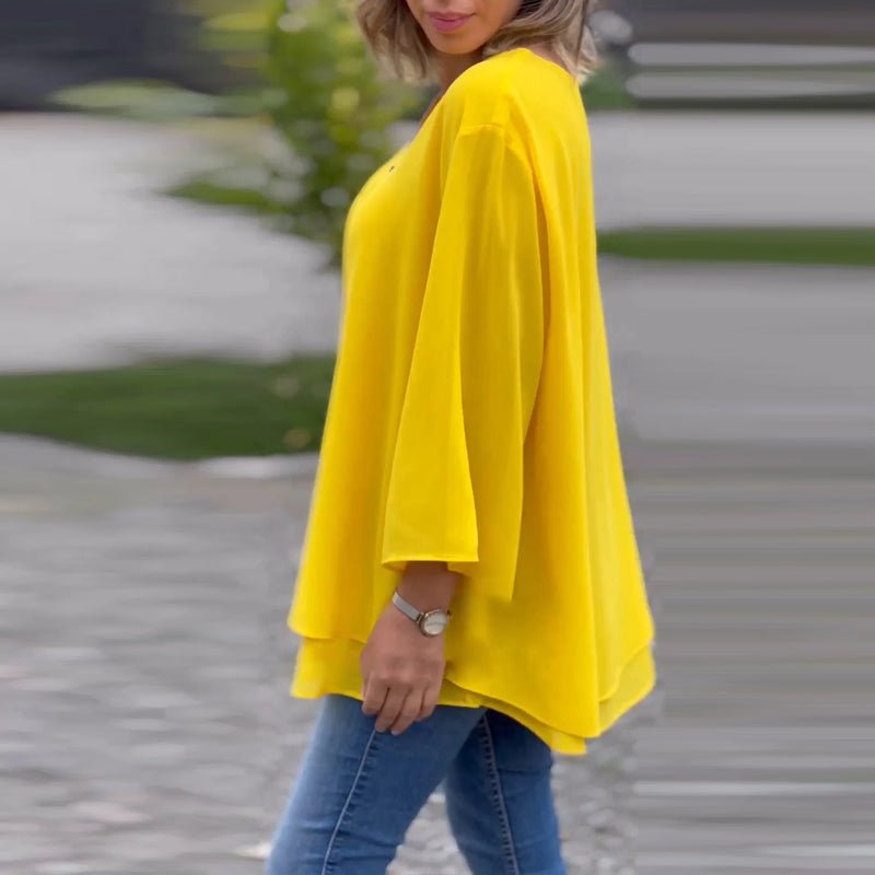 Lorelai | Chiffon-Reißverschlussbluse
