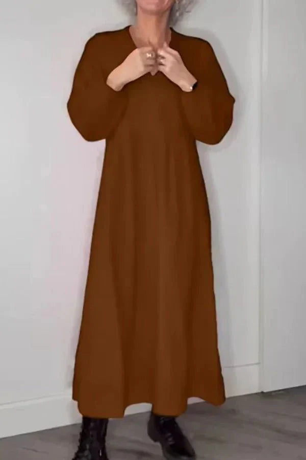 Penelope | Leinen-Kleid mit V-Ausschnitt