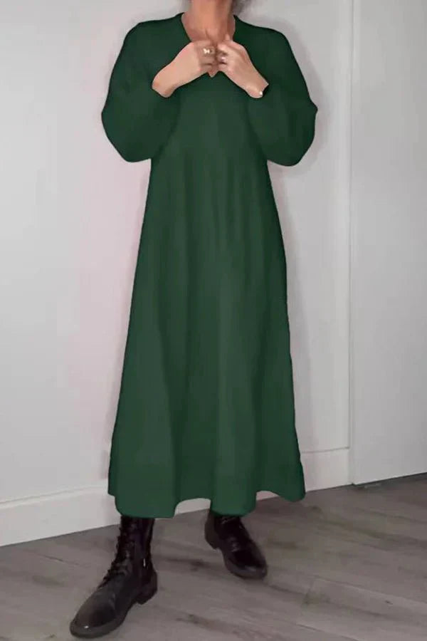 Penelope | Leinen-Kleid mit V-Ausschnitt