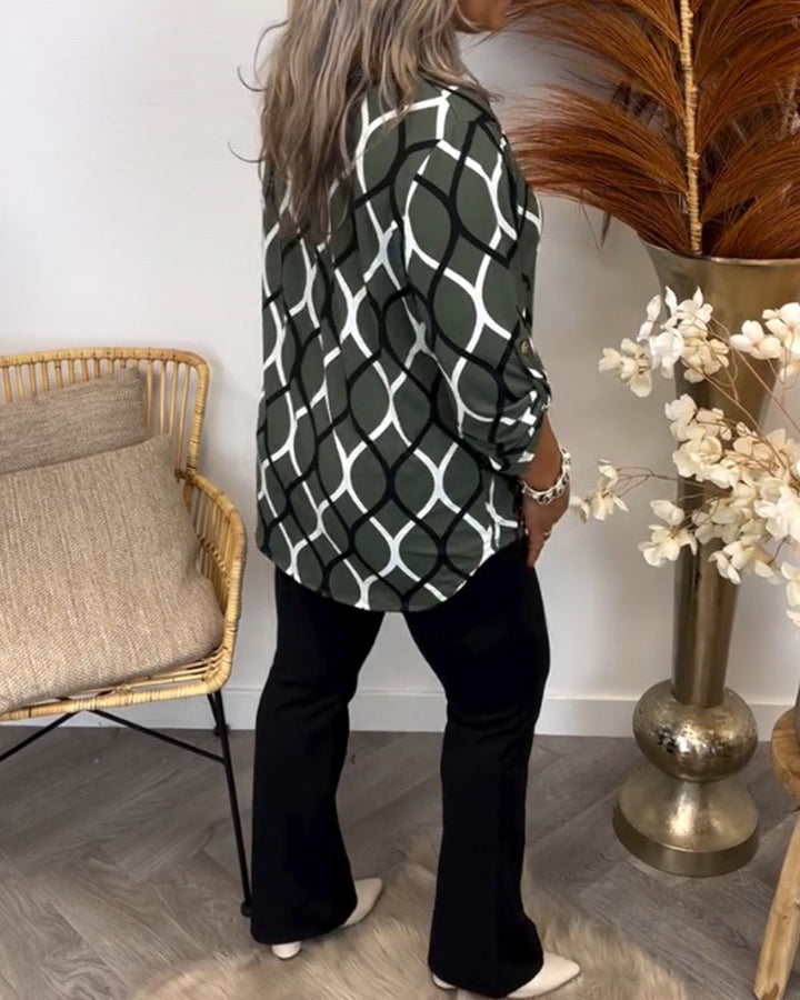 Renee | Elegante Geometrische Bluse