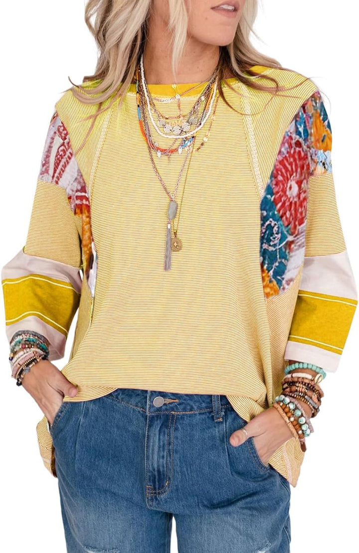 Lizzy | Gestreifte Patch-Bluse
