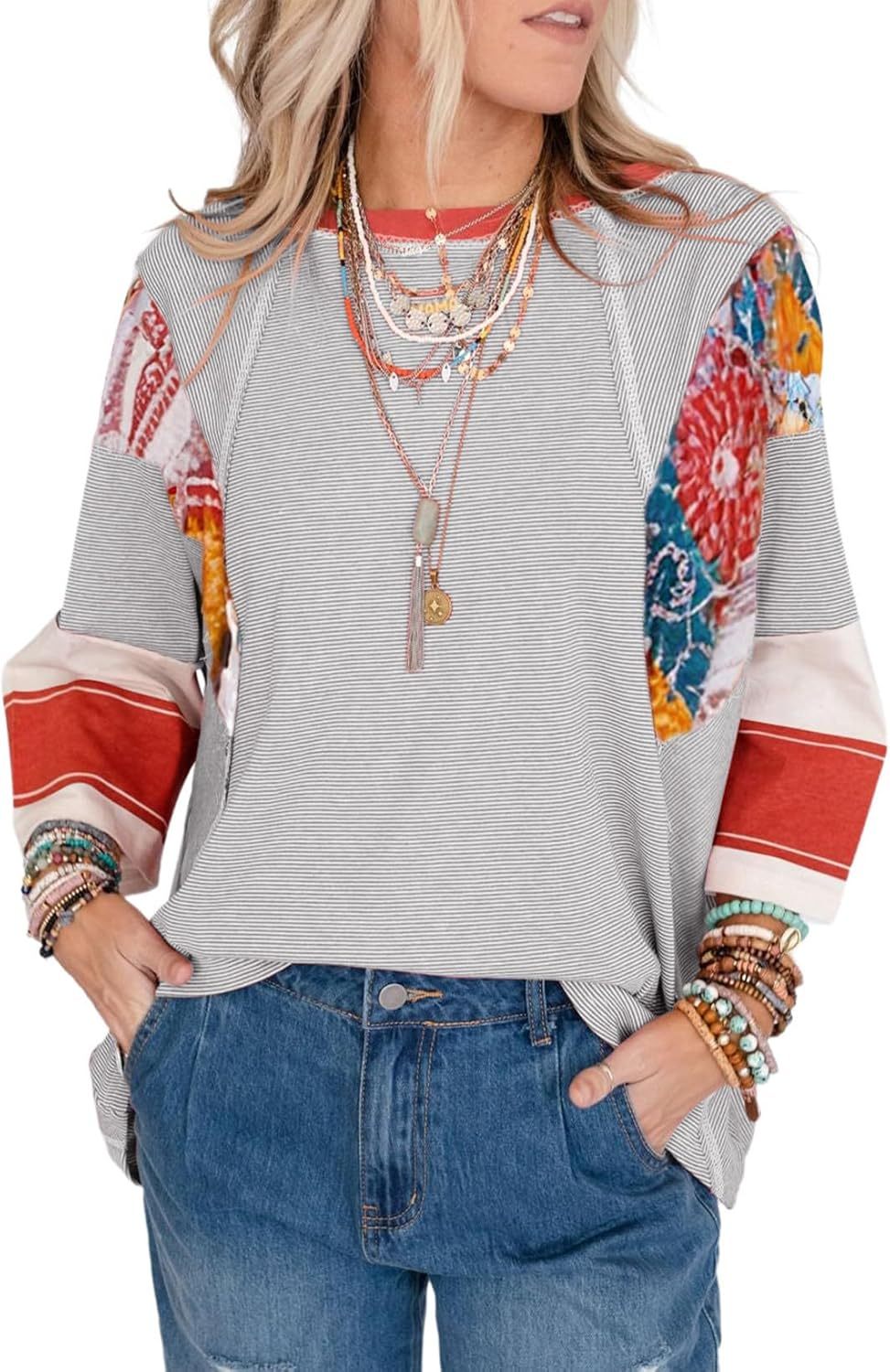 Lizzy | Gestreifte Patch-Bluse