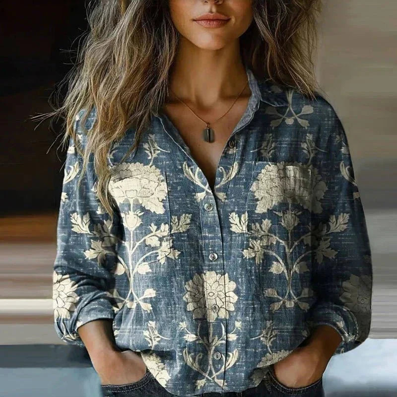 Emma | Vintage Bedruckte Bluse