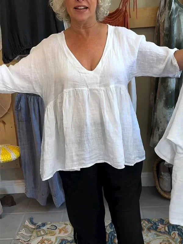 Melinda | V-Ausschnitt Halbarm-Top