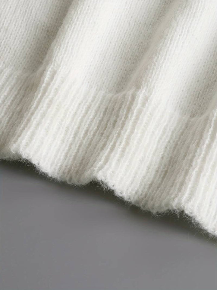 Mara | Schlichter Pullover mit V-Ausschnitt und Knöpfen