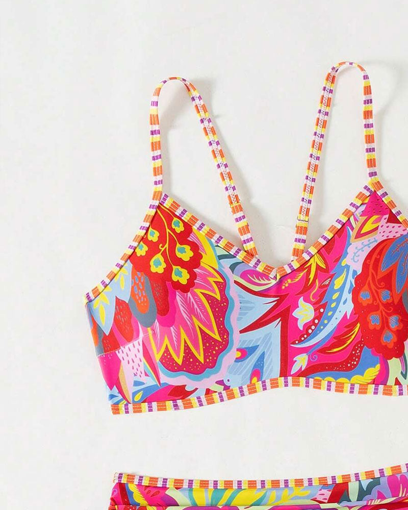 Tropischer Karneval High-Waist Bikini