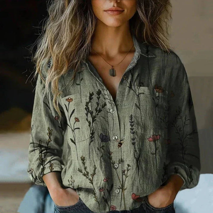 Emma | Vintage Bedruckte Bluse