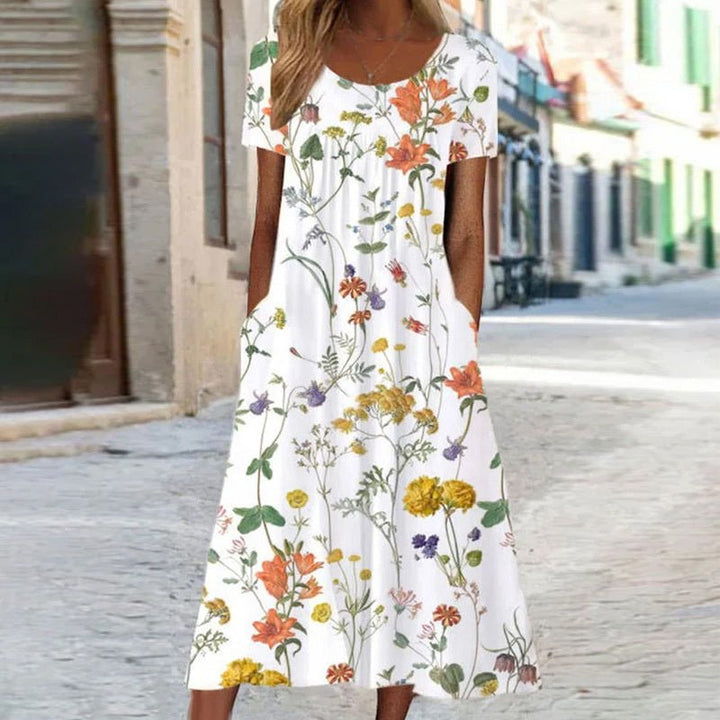 Ella | Bohemian-Blumenkleid mit Bauchbedeckung