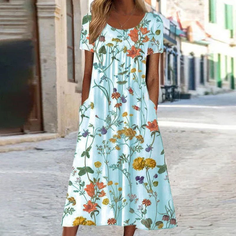 Ella | Bohemian-Blumenkleid mit Bauchbedeckung