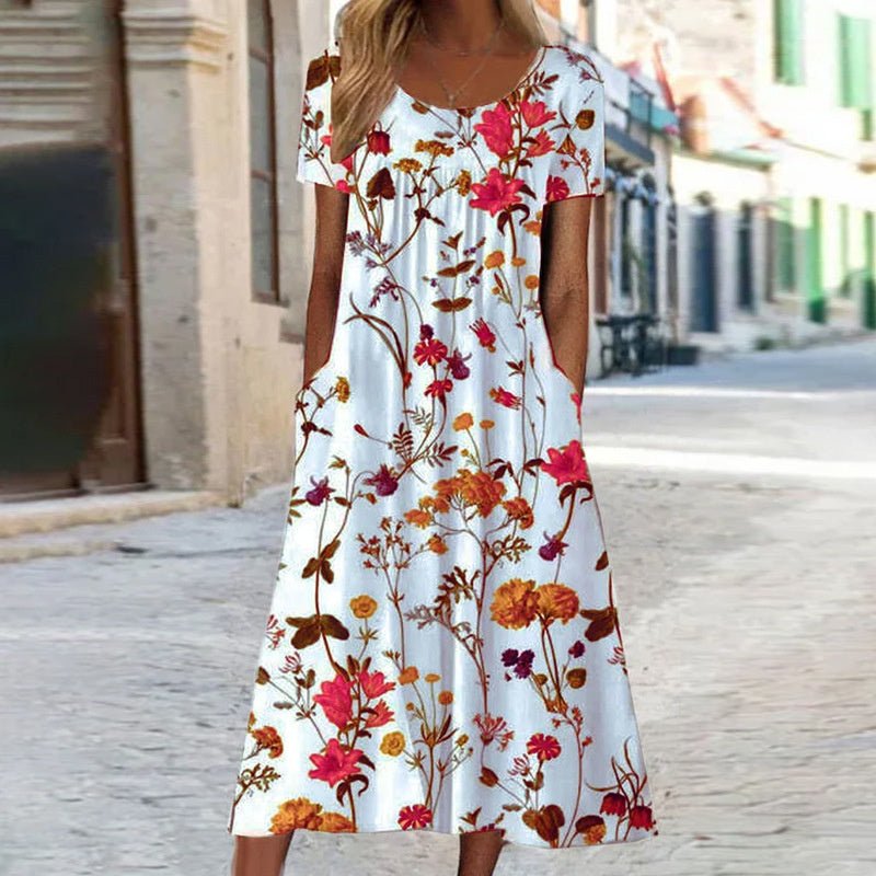Ella | Bohemian-Blumenkleid mit Bauchbedeckung