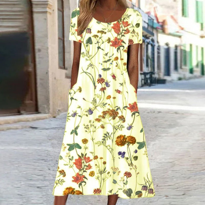 Ella | Bohemian-Blumenkleid mit Bauchbedeckung