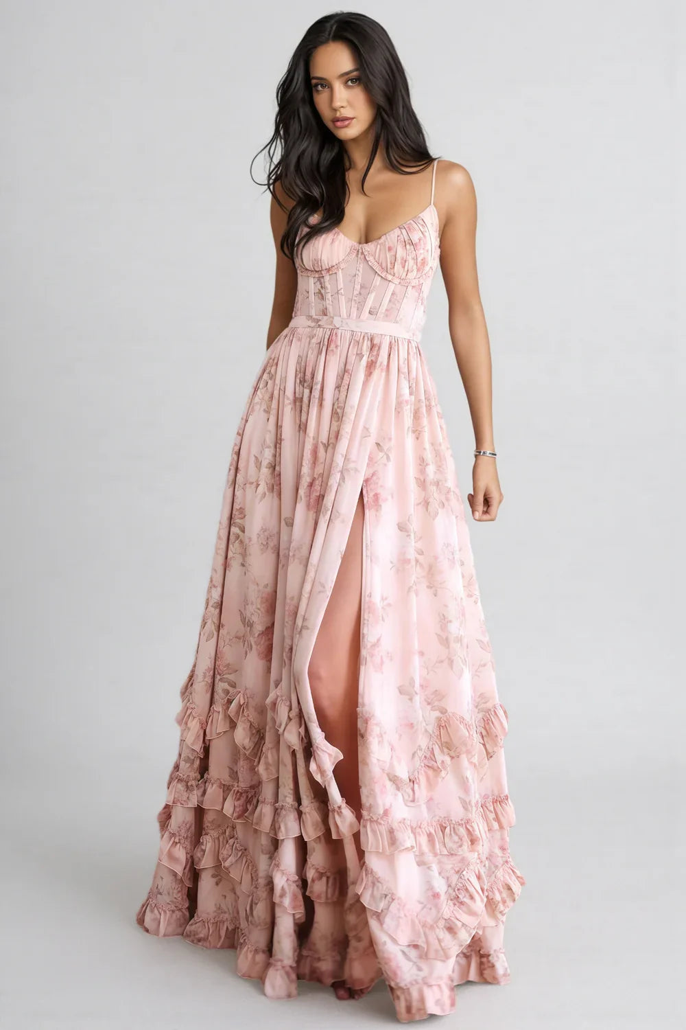 Carmen™ | Sommerkleid mit Schlitz und Rüschen