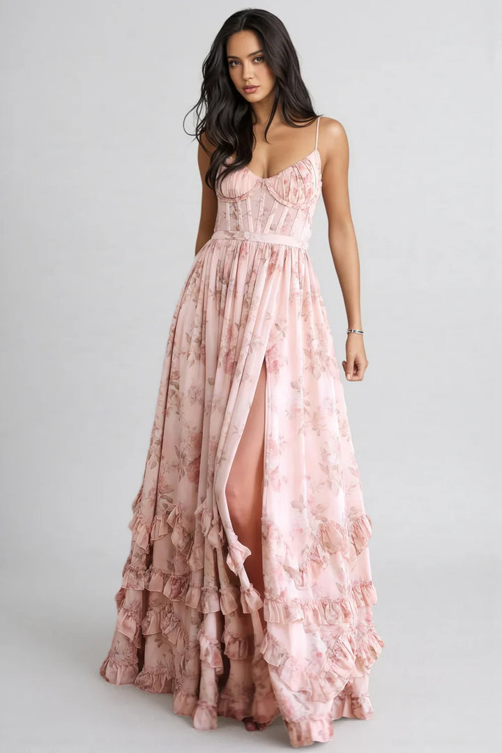Carmen™ | Sommerkleid mit Schlitz und Rüschen