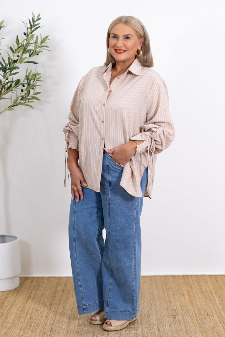 Laura | Oversize Gestreiftes Hemd