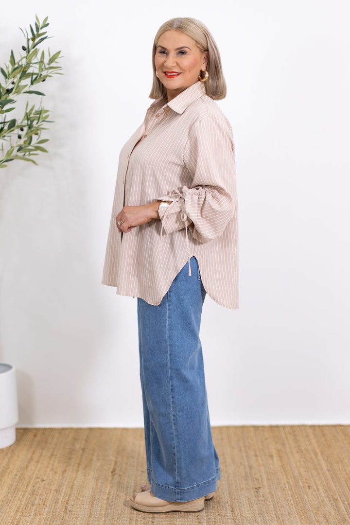 Laura | Oversize Gestreiftes Hemd