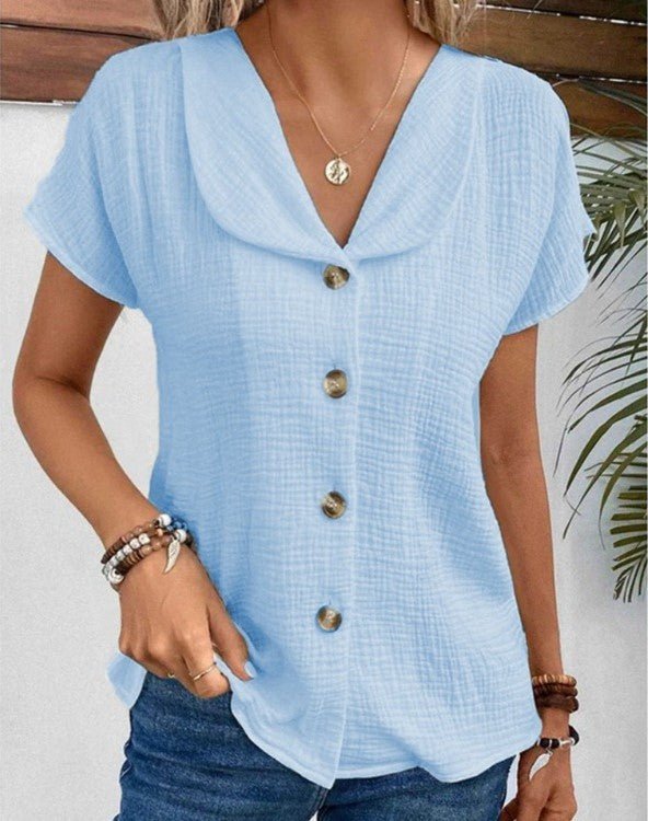 Sarah | Kragenbluse mit Schmetterlingsmuster