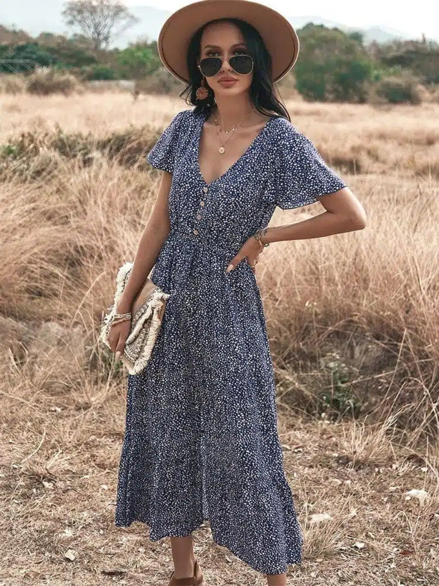 Lyn | Küstenbrise Maxi-Kleid