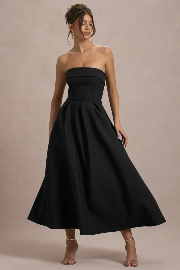 Luna™ | Elegantes trägerloses Midikleid
