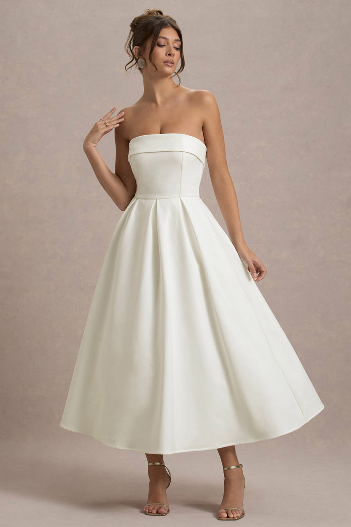 Luna™ | Elegantes trägerloses Midikleid
