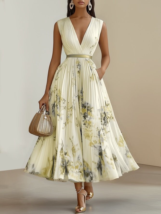 Ida™ | Romantisches Plissee-Midikleid mit Blumenprint