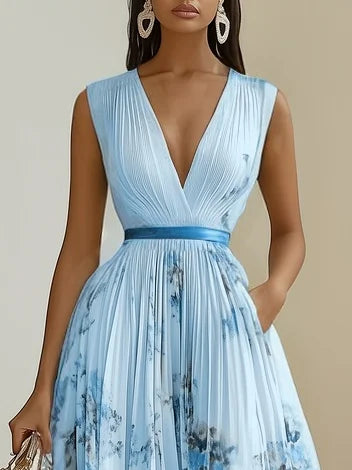 Ida™ | Romantisches Plissee-Midikleid mit Blumenprint