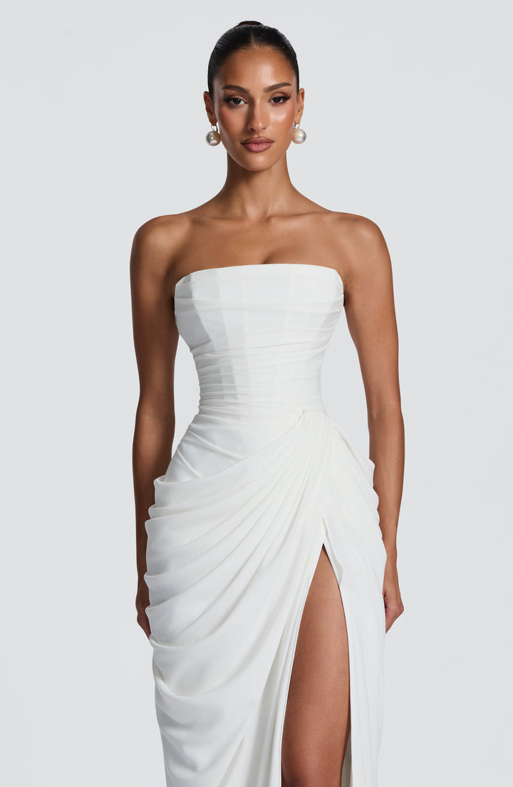 Zara™ | Dramatisches trägerloses Maxikleid mit Drapierung