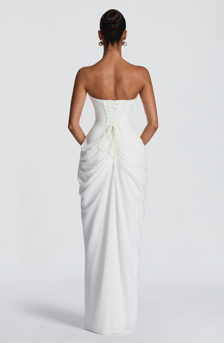 Zara™ | Dramatisches trägerloses Maxikleid mit Drapierung