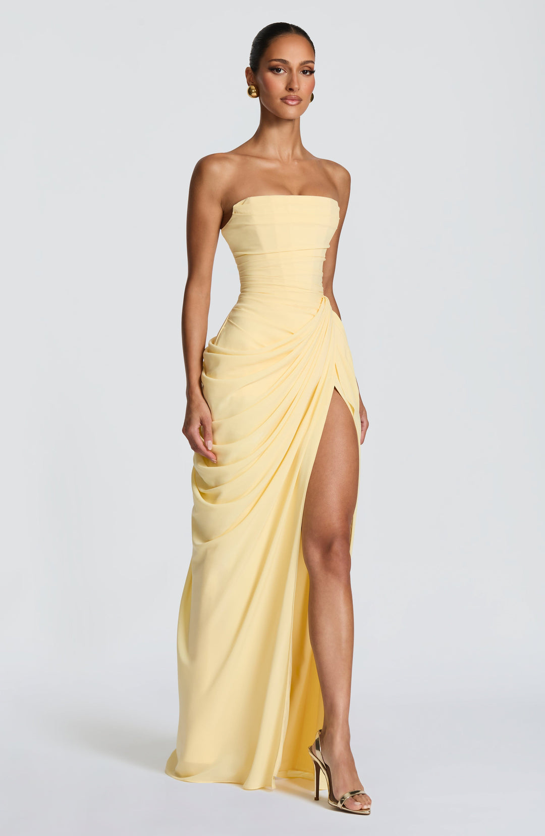 Zara™ | Dramatisches trägerloses Maxikleid mit Drapierung