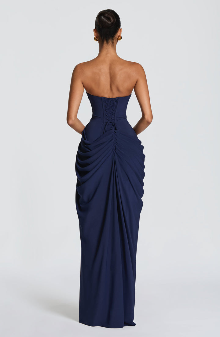 Zara™ | Dramatisches trägerloses Maxikleid mit Drapierung