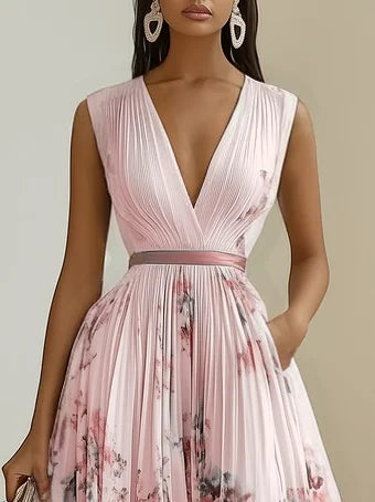 Ida™ | Romantisches Plissee-Midikleid mit Blumenprint