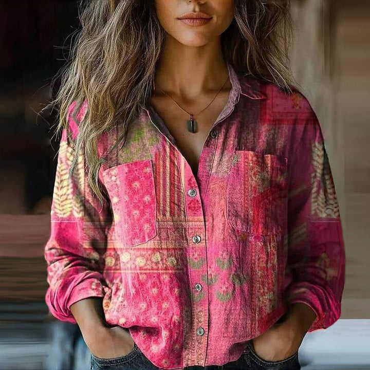 Emma | Vintage Bedruckte Bluse