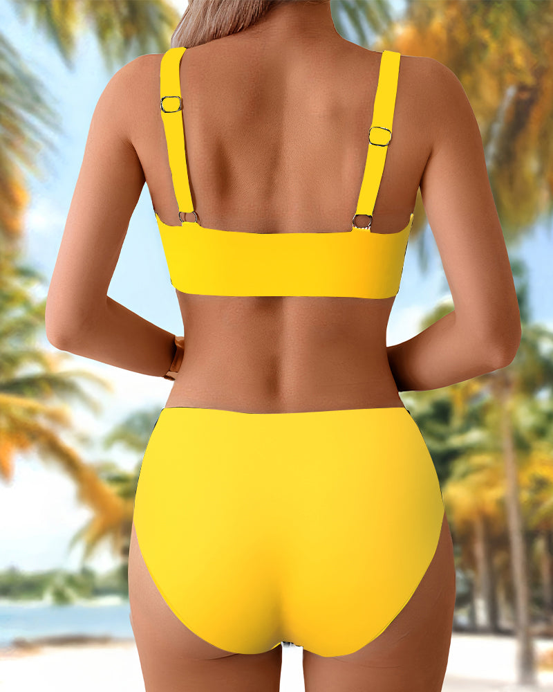 Sonnenuntergang Leuchten High-Waist Bikini