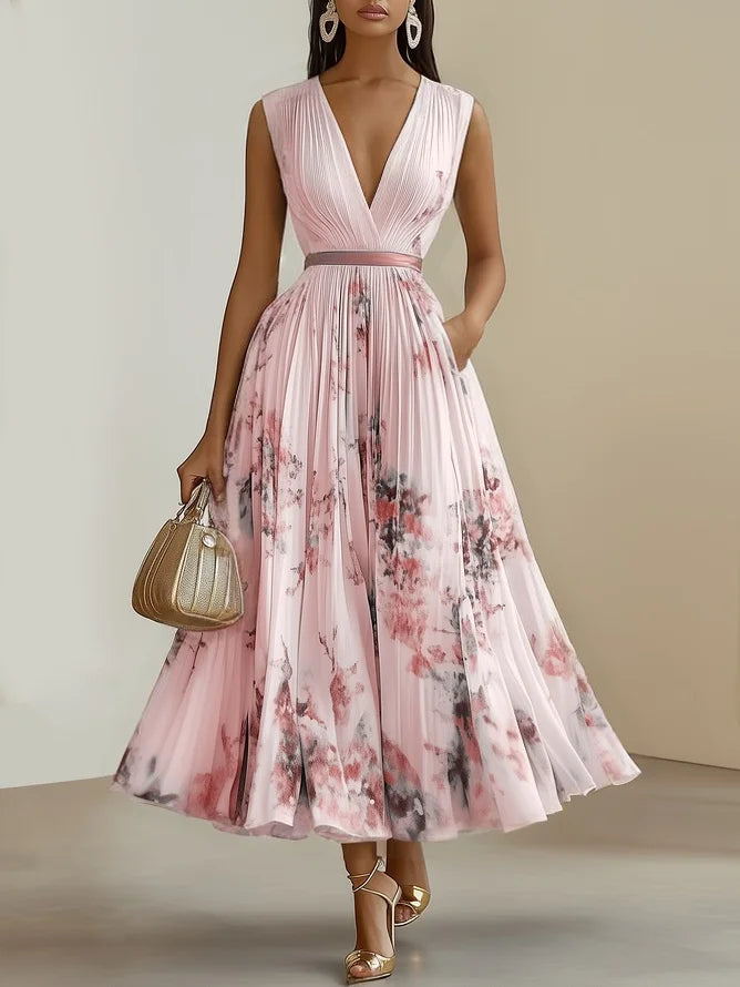 Ida™ | Romantisches Plissee-Midikleid mit Blumenprint