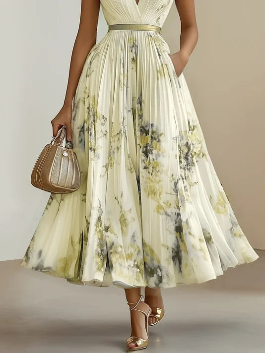 Ida™ | Romantisches Plissee-Midikleid mit Blumenprint