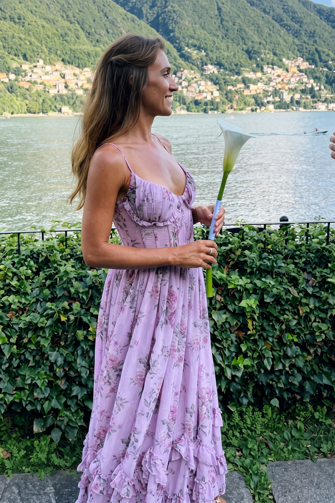 Carmen™ | Sommerkleid mit Schlitz und Rüschen